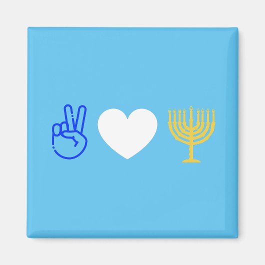 Peace Love & Hanoukka Magnet (Devant)