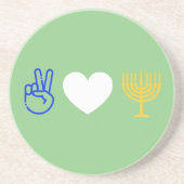 Peace Love & Hanoukka Sandstone Dessous de verre (Devant)