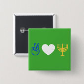 Peace Love & Hanukkah Button (Voorkant /achterkant)