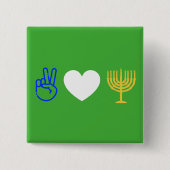 Peace Love & Hanukkah Button (Voorkant)