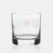 Peace Love Hanukkah Cute Custom Whisky Glas (Achterkant)