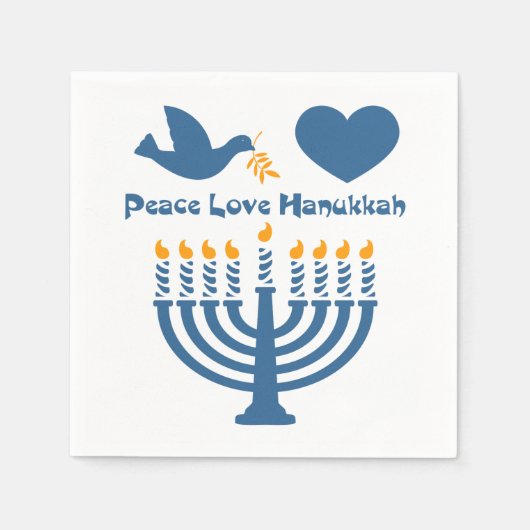 Peace Love Hanukkah Servetten (Voorkant)