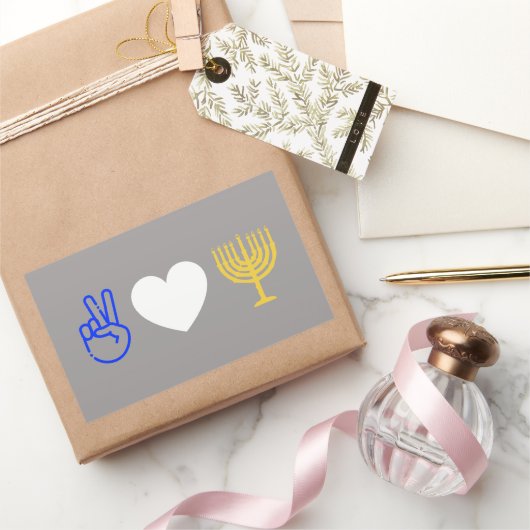 Peace Love & Hanukkah Sticker (Geschenken)