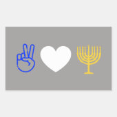 Peace Love & Hanukkah Sticker (Voorkant)