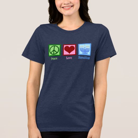 Peace Love Hanukkah Women's Tri-Blend Shirt (Voorkant)