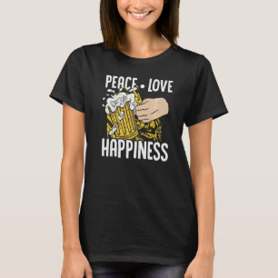 Peace Love Hapiness Homebrouwerij Brewery Malt Hop T-shirt