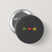 Peace Love Hapness Insrational Hipe Gift  Ronde Button 5,7 Cm (Voorkant /achterkant)
