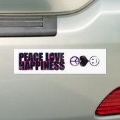 Peace Love Happiness Bumpersticker (Op auto)