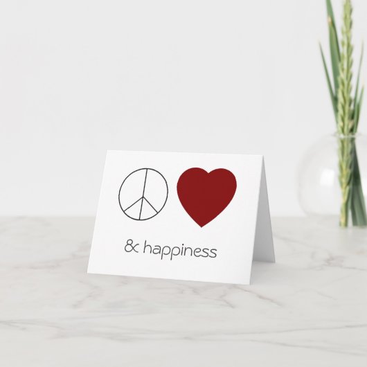 Peace Love & Happiness Card Feestdagen Kaart (Voorkant)