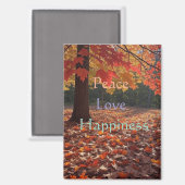 Peace Love Happiness  Magnet Magneet (Voorkant / Achterkant)