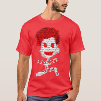 Peace Love Happiness Motivation Black Red Designer T-shirt