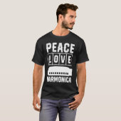 Peace Love Harmonica T-shirt (Voorkant volledig)