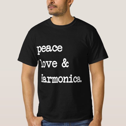 Peace Love Harmonica T-shirt (Voorkant)
