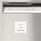 Peace Love Harmony Gold red green Magneet (Insitu (Vaatwasser))