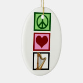 Peace Love Harp Keramisch Ornament (Rechts)