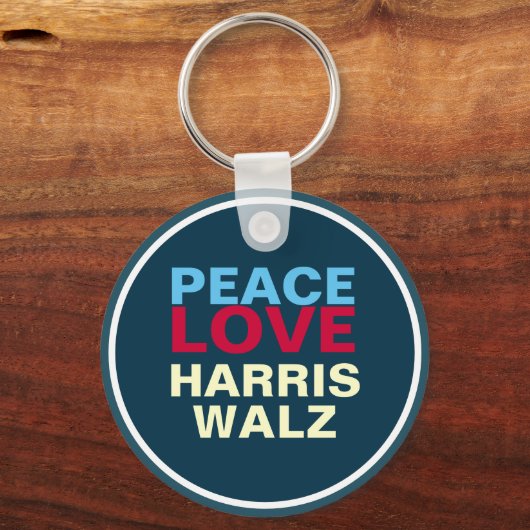 PEACE LOVE HARRIS WALZ Mod Sleutelhanger (Achterkant)