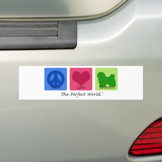 Peace Love Havanese Bumpersticker (Op auto)