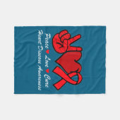 Peace Love Heart Disease Awareness Chd Suprt Wear  Fleece Deken (Voorkant (Horizontaal))
