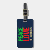 Peace Love Hedégels Bagagelabel (Voorkant verticaal)