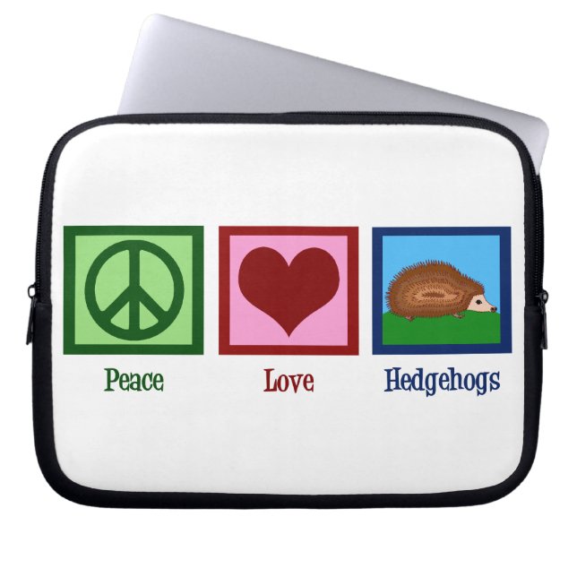 Peace Love Hedégels Laptop Sleeve (Voorkant)