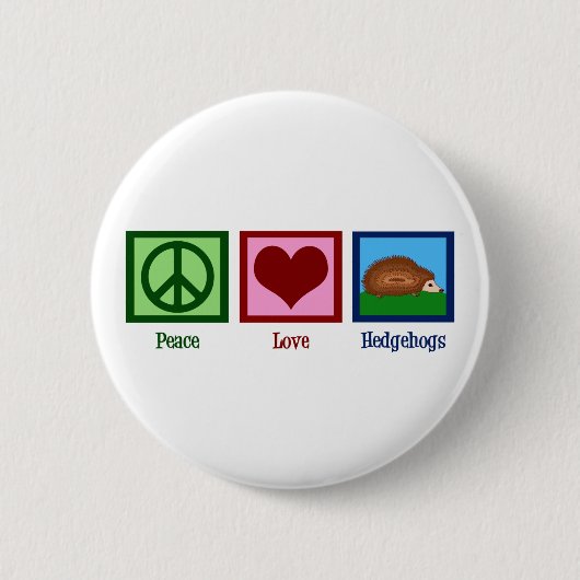 Peace Love Hedégels Ronde Button 5,7 Cm (Voorkant)