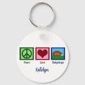 Peace Love Hedégels Sleutelhanger (Achterkant)