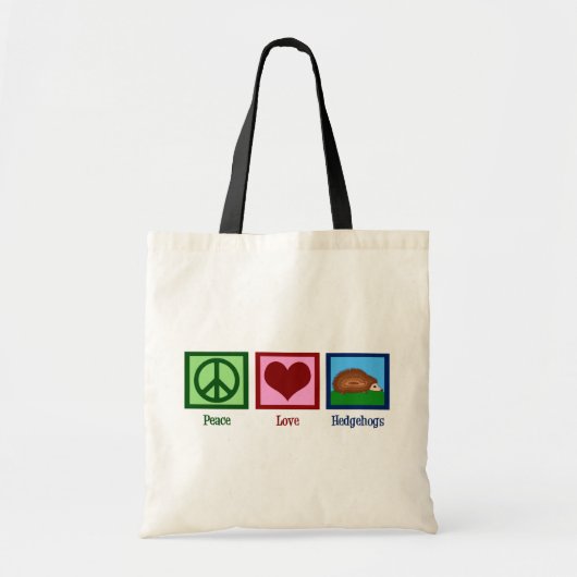Peace Love Hedégels Tote Bag (Voorkant)