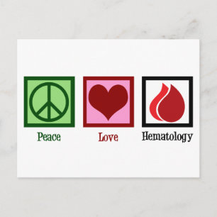 Peace Love Hematology Briefkaart