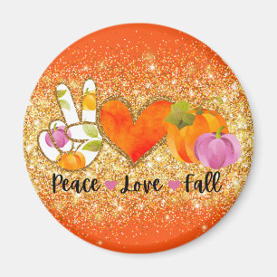 Peace Love Herfst Autumn Custom Text and Color Magneet