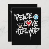 Peace Love Hip Hop Dancing Informatiekaartje (Voorkant / Achterkant)