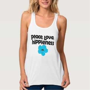 Peace Love HiPieness Blue Hibiscus Tanktop
