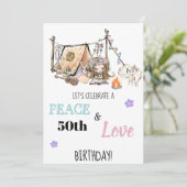 * Peace & Love Hippie Tribal Birthday Invitation (Debout devant)