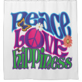 Peace Love Hippieness Douchegordijn (Voorkant)
