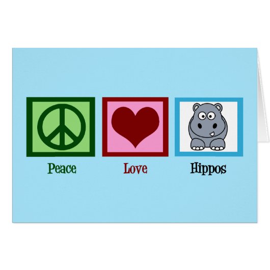Peace Love Hippos (Voorkant Horizontaal)