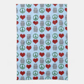 Peace Love Hippos Cute Hippo Pattern Theedoek (Verticaal)