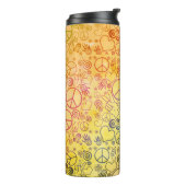 Peace Love Hippy Symbol Design Thermosbeker (Gedraaid links)