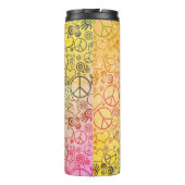 Peace Love Hippy Symbol Design Thermosbeker (Achterkant)