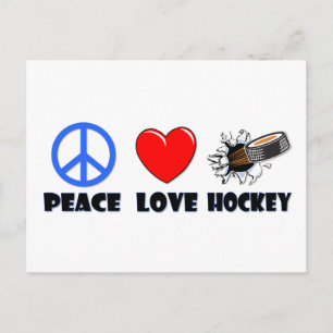 Peace Love Hockey Briefkaart