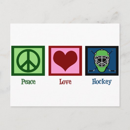 Peace Love Hockey Briefkaart (Voorkant)