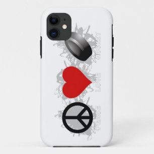 Peace Love Hockey Emblem iPhone 5 Hoesje