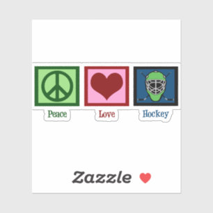 Peace Love Hockey Mask Sticker