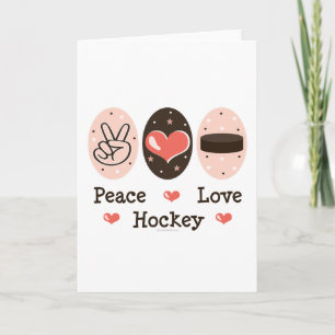 Peace Love Hockey Wenskaart Kaart