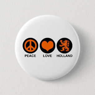 Peace Love Holland Ronde Button 5,7 Cm