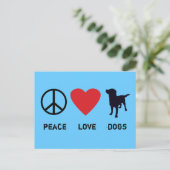 Peace Love-honden Briefkaart (Staand voorkant)