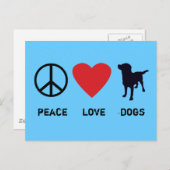 Peace Love-honden Briefkaart (Voorkant / Achterkant)