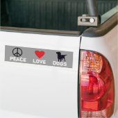 Peace Love-honden Bumpersticker (Op Truck)