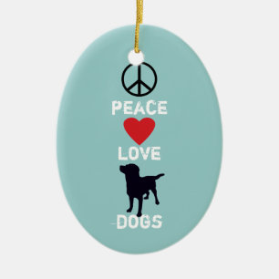 Peace Love-honden Keramisch Ornament