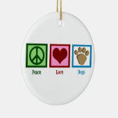 Peace Love-honden Keramisch Ornament (Rechts)