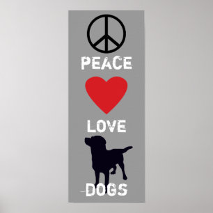 Peace Love-honden Poster