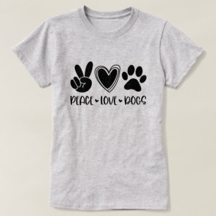 Peace Love-honden T-shirt